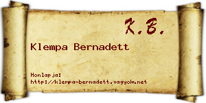 Klempa Bernadett névjegykártya